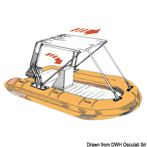 Telescopic stern awning white 130 x 155 cm