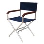 Director folding chair navy blue polyester