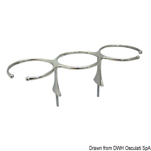 3 cup drink holder AISI 316 stud fixation