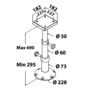 Tri-telescopic aluminium table pedestal