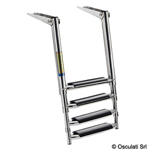 Telescopic large ladder AISI316 black 4 steps