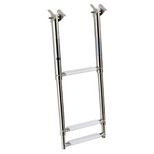 Telescopic ladder for fixing under the gangplank