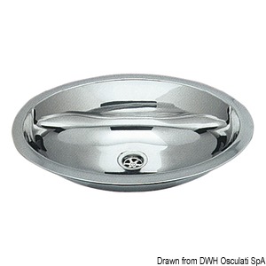 Oval sink SS, mirror polished 510x390 mm
