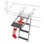 Telescopic ladder for fixing under the gangplank