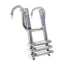 Very compact telescopic ladder with handles for gangplanks