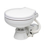 Electric toilet w/white plastic seat