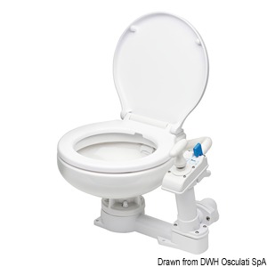 Super Compact manual toilet unit wooden seat