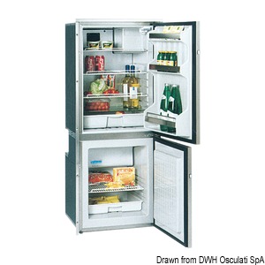 ISOTHERM refrigerator with stainless steel front panel - double compartment