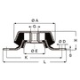 Galvanised steel anti-vibration support 150 kg