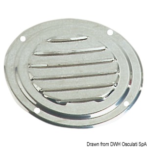 Round lowred vent polished SS Ø 102mm +fly screen