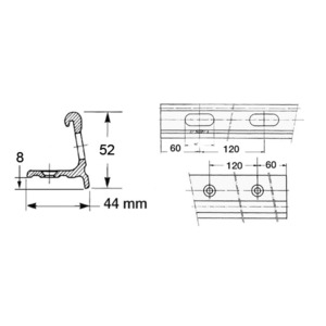 Perfil para carril de 6 m