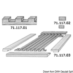 Profil entaillé teck T032