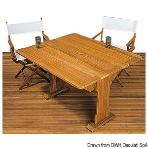 Stol sa preklopnom pločom i stranicama od pravog tika