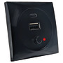 USB port 12/24 V black