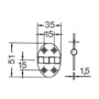 Oval hinge 35x51 mm stud mounting 1.5 mm