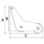 Universal hinged bow roller for anchors 11/20 kg