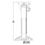 WAVERIDER pedestal w/shock absorber 340/450 mm