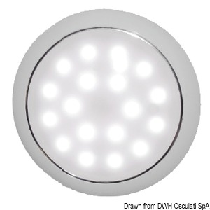 Day/Night LED ceiling light recessless chromed