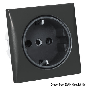 AC socket 220V Schuko type black