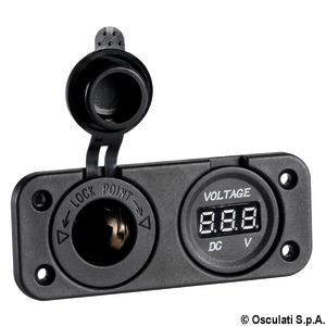 Digital voltmeter and power outlet recess mounting