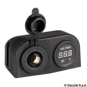 Digital voltmeter and power outlet flat mounting