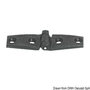 Reinforced nylon hinge, black 82x26 mm