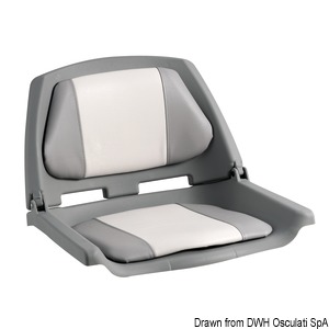 Polyethylene seat gray w/foldable backrest