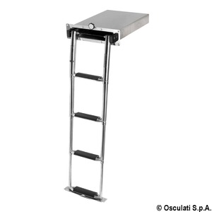 Retractable ladder AISI316 4 oversized steps