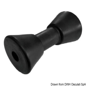 Central roller, black 190 mm Ø hole 21 mm