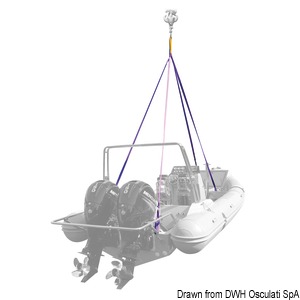 4-arm lifting system for boats and dinghies