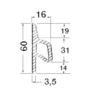 Scheuerliste 3,5x60x16 grau RAL 7035