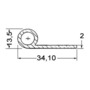 Abschlussleiste 2x34,1x13,5 grau RAL 7035