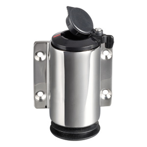 Basetta a parete inox cappuccio nero 2 contatti