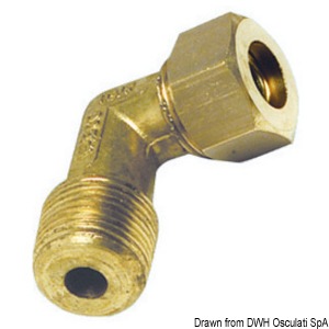 Brass comprssion joint 90° male 8 mm x 1/4