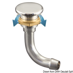 Full Flush chromed brass fuel vent 90° Ø 19 mm