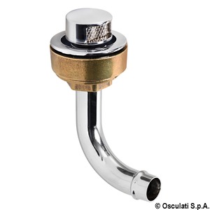 Fuel vent chromed brass elbow 90° right 20 mm