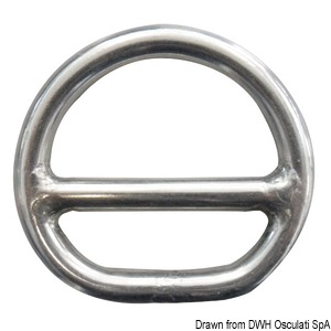 Anneau demi-rond à barette 5x45 mm