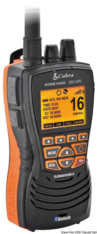 Cobra UKW Seefunk Handfunkgerät MR HH600 schwimmfähig ATIS Bluetooth GPS DSC 