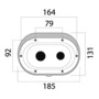 Oval shower enclosure + door rear outlet 185x131