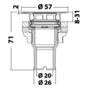 Flush cockpit drain w/AISI 316 head