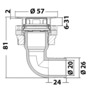 Flush cockpit drain w/AISI 316 head 90°