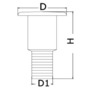 Bouchon nable laiton chromé col long WASTE 38 mm