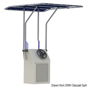 Retractable aluminium T-Top blue 1700x1400 mm