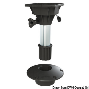 Waverider pedestal with seat mount, shock absorber, swivel support and