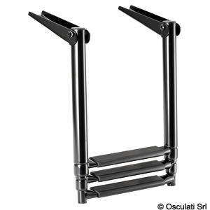 Total Black telescopic ladders for platforms black colour