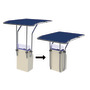 Retractable aluminium T-Top blue 1350x1050 mm