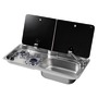 2-burner right hob w/tinted glass cover