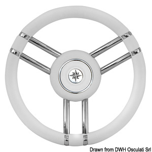Apollo Steuerrad VA-Stahl+Polyurethan Ø350mm weiß