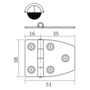 bisagra de 1,7 mm