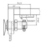 Fermeture Flush Lock ovale type A magnétique